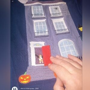 Mini Boden Navy Halloween Long Sleeve Shirt Cotton Applique 11-12 Years